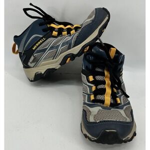 Merrell Moab FST Mid A/C Waterproof Hiking Boots Blue Gray Youth 1M
